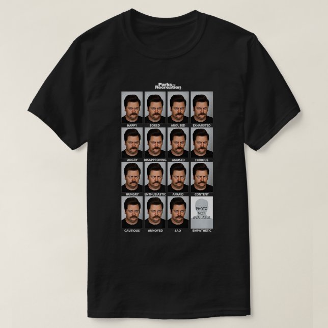 Parks & Recreation Many Faces of Ron Premium  T-Shirt (Design Front)