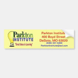 PARKTON INSTITUTE BUMPER STICKER