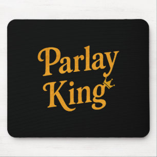 Parlay King Loves Sports Betting Gambling Man Foot Mouse Pad