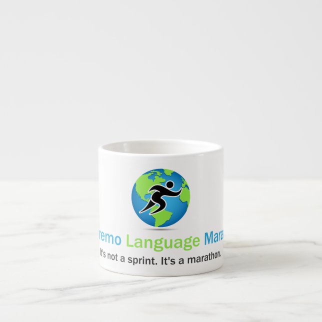 Parleremo Language Marathon Logo Espresso Cup (Front)