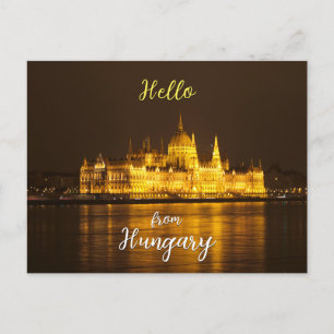 Parliament at night in Budapest, Hungary Postcard
