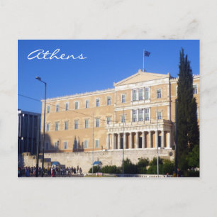 parliament athens postcard