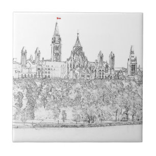 Parliament Hill in Ottawa - Ontario, Canada Ceramic Tile