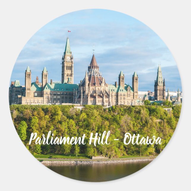 Parliament Hill in Ottawa - Ontario, Canada Classic Round Sticker (Front)