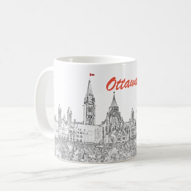Parliament Hill in Ottawa - Ontario, Canada Coffee Mug (Front Left)