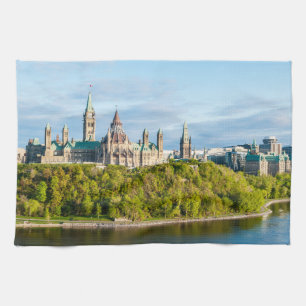 Parliament Hill in Ottawa - Ontario, Canada Tea Towel