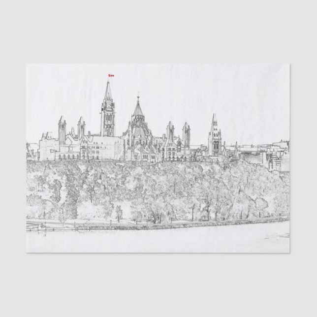Parliament Hill in Ottawa - Ontario, Canada Tissue Paper (Front)
