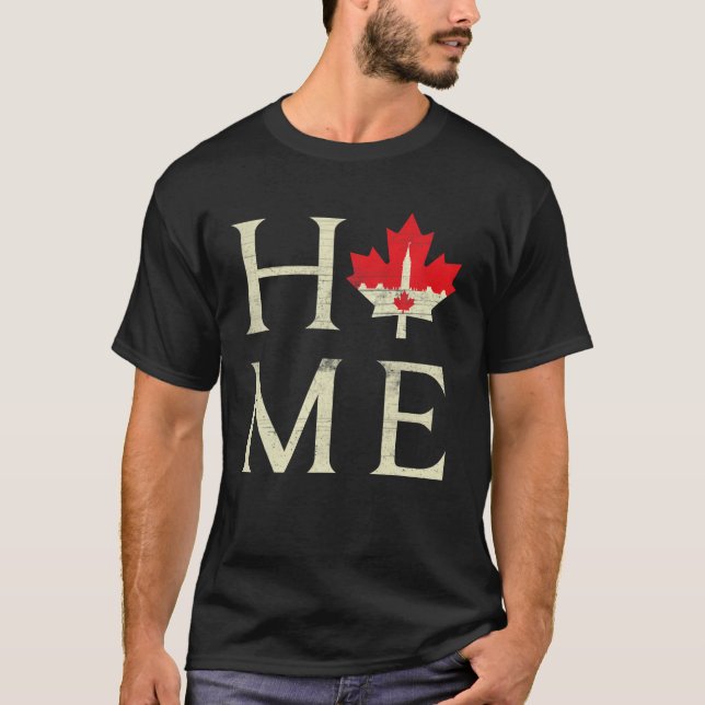 Parliament Home Canada Day Maple Proud Canadian Fl T-Shirt (Front)
