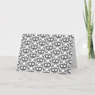 Parliament of Cartoon Owls Folded Greeting Card