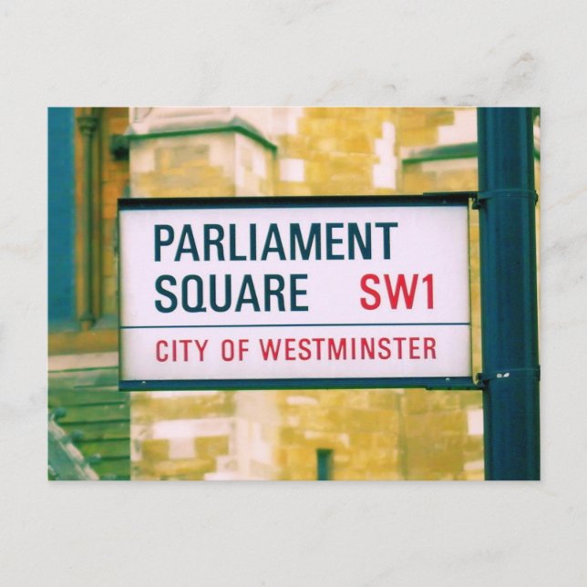 Parliament Square - Westminster Street Sign Postcard (Front)