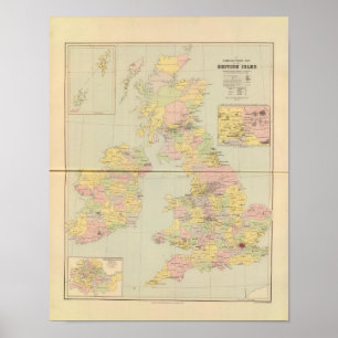 Parliamentary map, British Isles Poster
