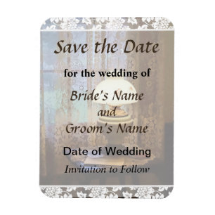 Parlour With Hurricane Lamp Save the Date Magnet