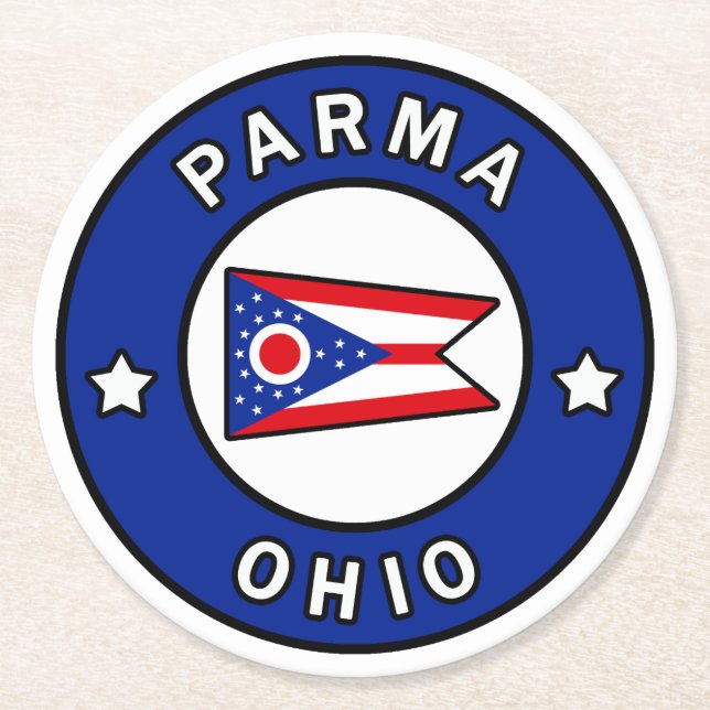 Parma Ohio Round Paper Coaster (Front)