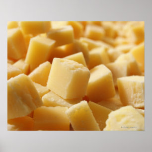 Parmigiano Reggiano cheese in cubes Poster
