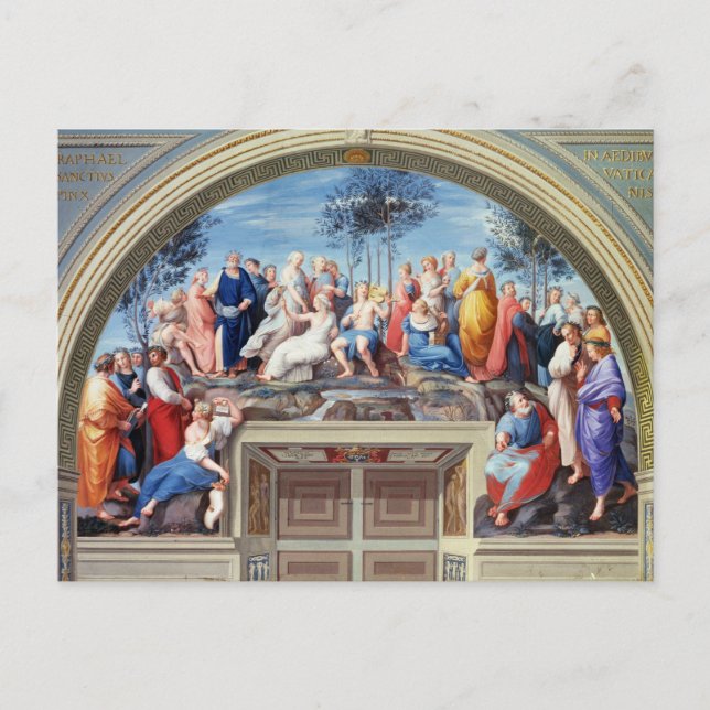 Parnassus and the Disputa, from the Stanza della S Postcard (Front)