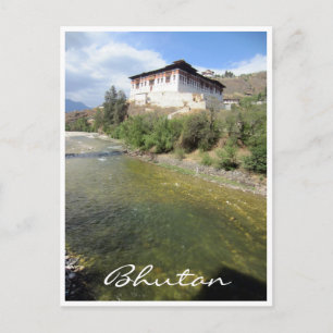 paro dzong bhutan postcard