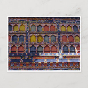 paro dzong window detail postcard