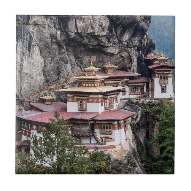 Paro Taktsang: The Tiger's Nest Monastery - Bhutan Ceramic Tile (Front)