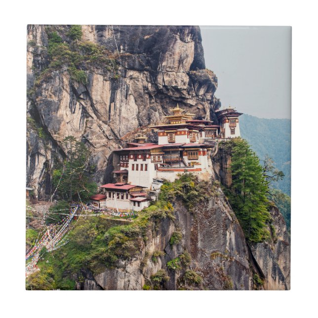 Paro Taktsang: The Tiger's Nest Monastery - Bhutan Ceramic Tile (Front)
