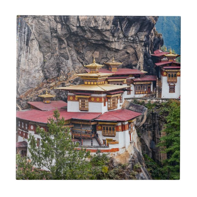 Paro Taktsang: The Tiger's Nest Monastery - Bhutan Ceramic Tile (Front)