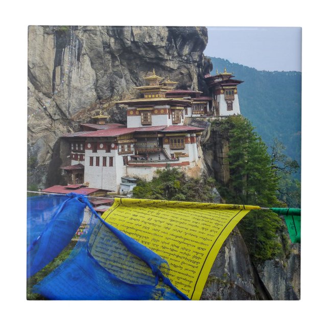 Paro Taktsang: The Tiger's Nest Monastery - Bhutan Ceramic Tile (Front)