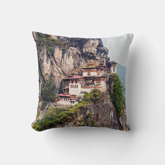 Paro Taktsang: The Tiger's Nest Monastery - Bhutan Cushion (Front)