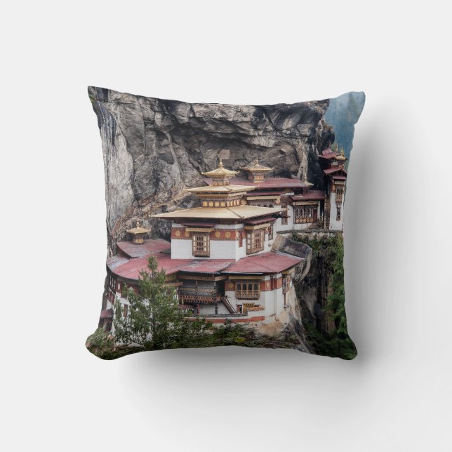 Paro Taktsang: The Tiger's Nest Monastery - Bhutan Cushion (Front)