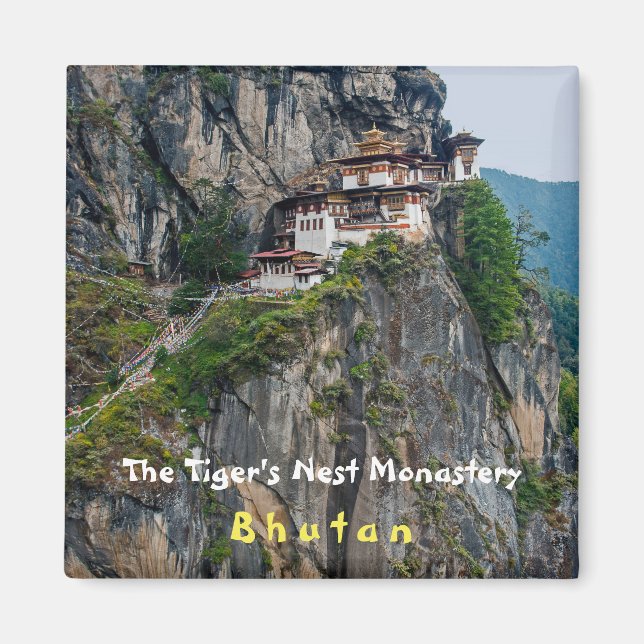 Paro Taktsang: The Tiger's Nest Monastery - Bhutan Magnet (Front)