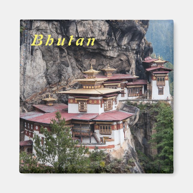 Paro Taktsang: The Tiger's Nest Monastery - Bhutan Magnet (Front)
