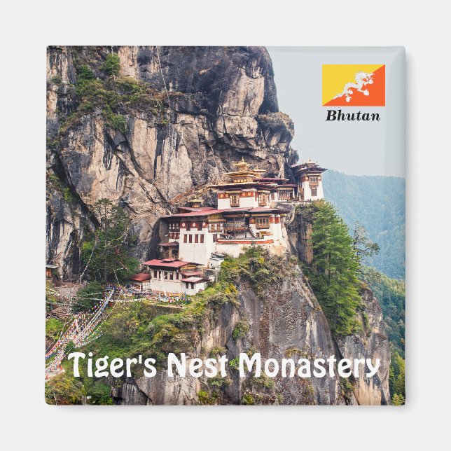 Paro Taktsang: The Tiger's Nest Monastery - Bhutan Magnet (Front)