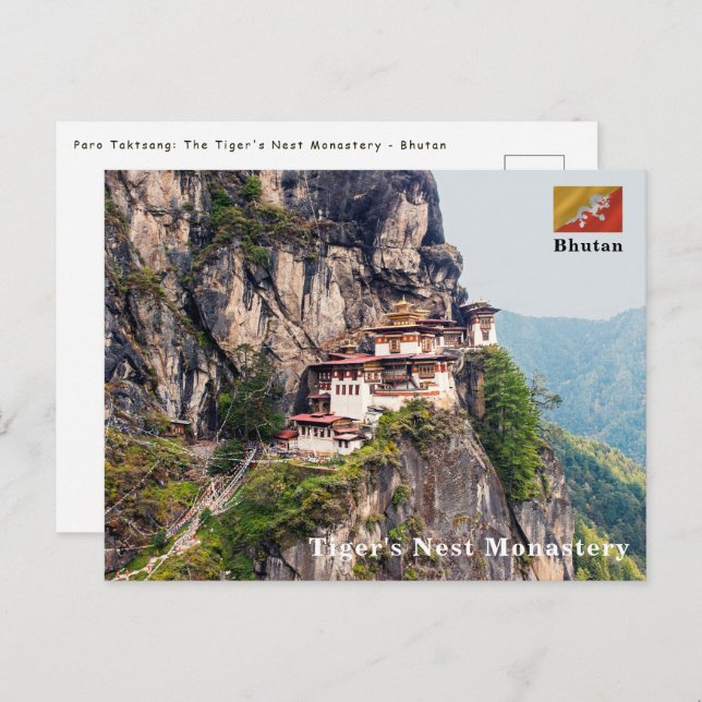 Paro Taktsang: The Tiger's Nest Monastery - Bhutan Postcard (Front/Back)