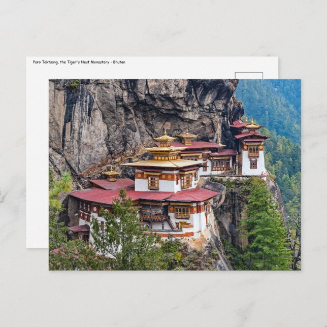 Paro Taktsang: The Tiger's Nest Monastery - Bhutan Postcard (Front/Back)