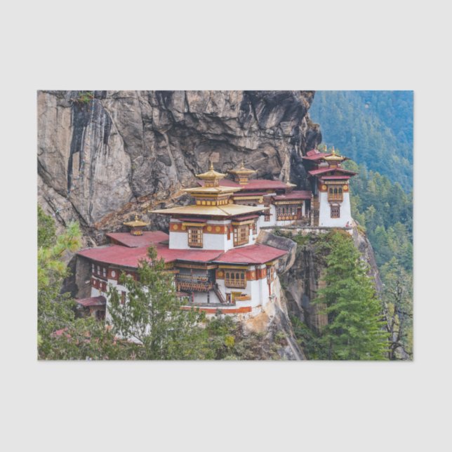 Paro Taktsang: The Tiger's Nest Monastery - Bhutan Tissue Paper (Front)