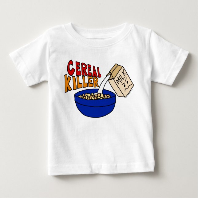 Parody Cereal Killer Breakfast Food Humour Baby T-Shirt (Front)