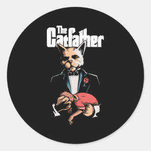Parody The Catfather Cats Movies Comics Classic Round Sticker