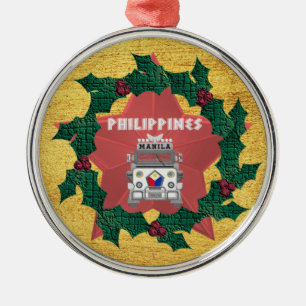 Parol, Philippines' lantern Jeepney Metal Ornament