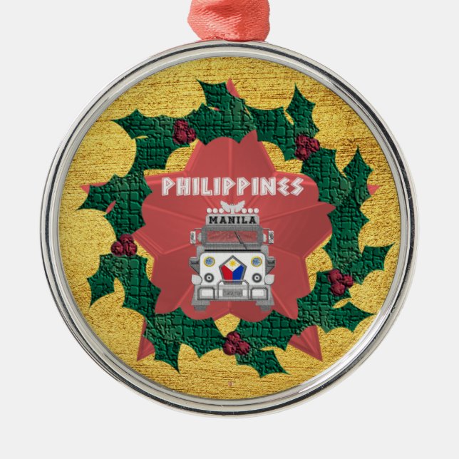 Parol, Philippines' lantern Jeepney Metal Ornament (Front)