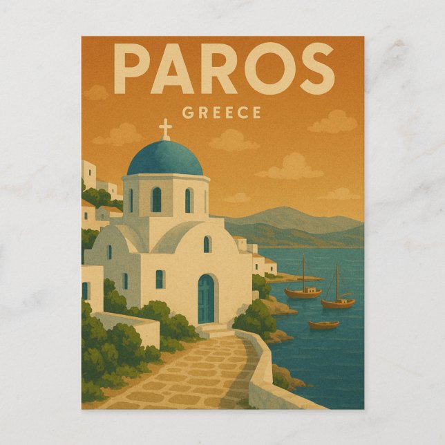 Paros Greece Dreamy Postcard (Front)