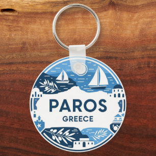 Paros Greece Island Travel Key Ring