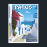Paros Greece Island Travel Postcard<br><div class="desc">Paros, Greece, is a stunning island in the Cyclades, known for its charming whitewashed villages, crystal-clear waters, and relaxed Mediterranean vibe. Located in the Aegean Sea, Paros offers a perfect mix of traditional Greek culture and modern luxury, making it a favourite destination for travelers seeking both relaxation and adventure. The...</div>