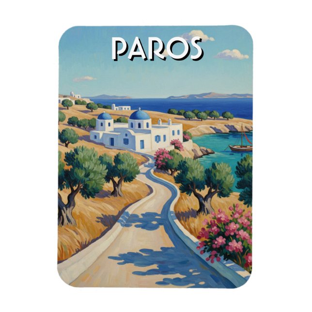 Paros Greece Islands Travel Watercolor  Magnet (Vertical)