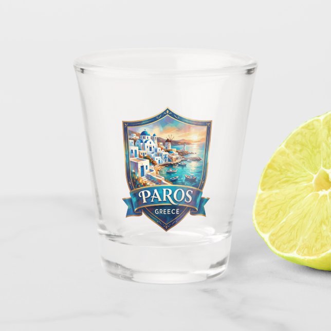 Paros Greece Shot Glass (Front)