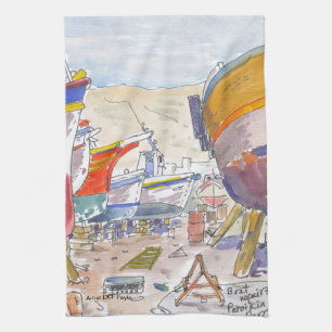 Paros Greece Tea Towel