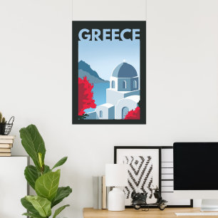 Paros Greece Travel Art Vintage Poster