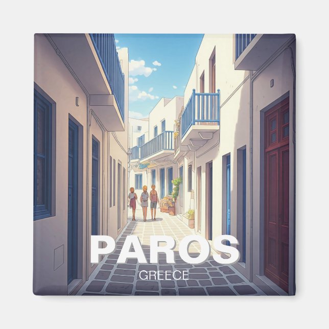 Paros, Greece white and blue Magnet (Front)