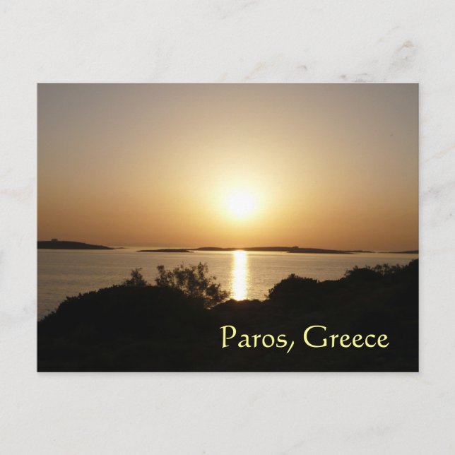 Paros Island, Greece At Day's End Sunset Postcard (Front)