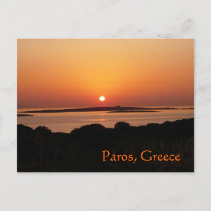 Paros Island, Greece Tranquil Sunset Postcard