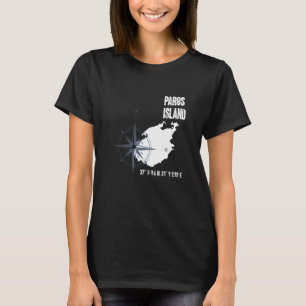 Paros Island Mediterranean Sea Coordinates Map Vac T-Shirt
