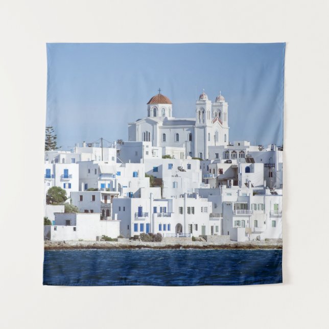Paros Village Naoussa Island View Tapestry (Front)