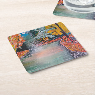 Parque de San Vicente Painting by Alfred Fox Square Paper Coaster
